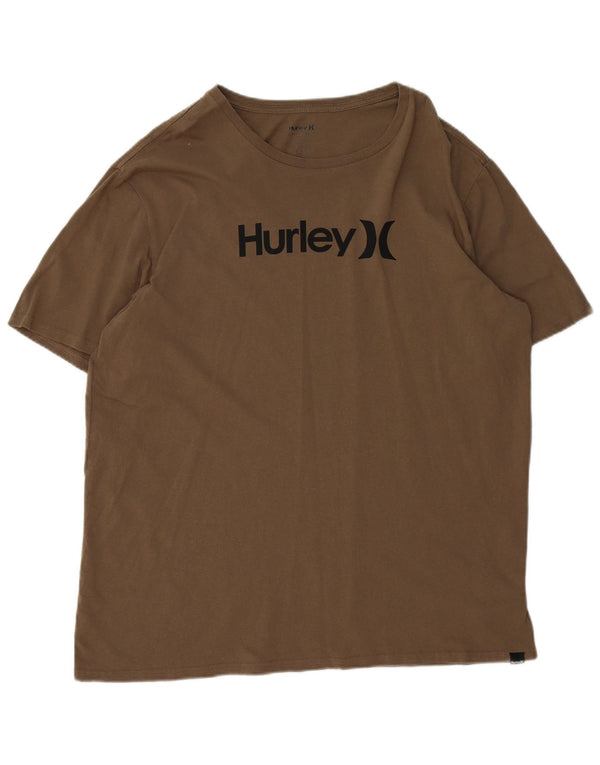 Camiseta gráfica masculina Hurley Top XL algodão cáqui