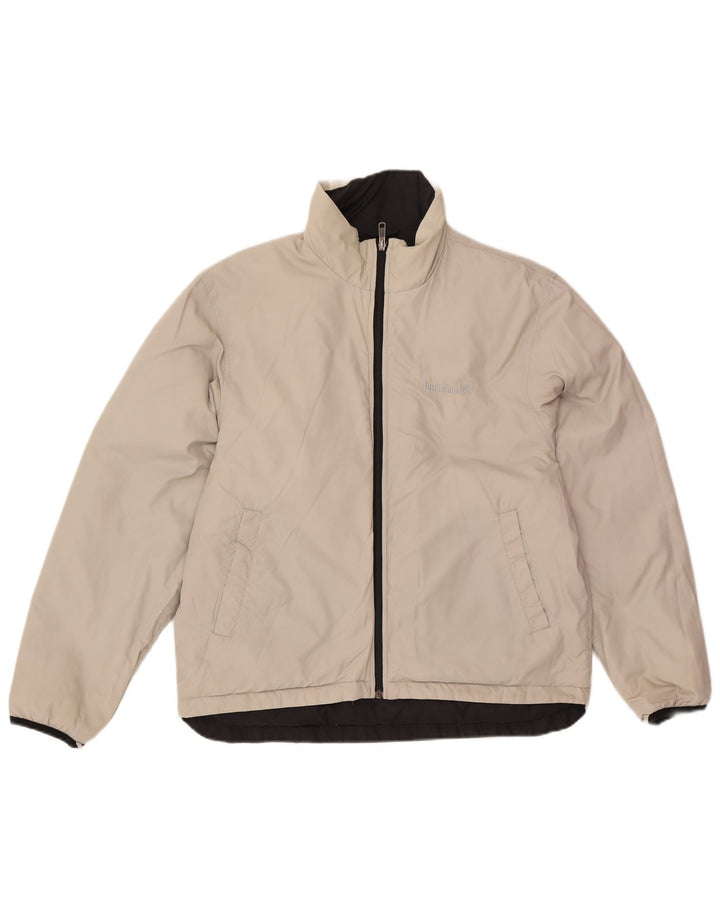 Jaqueta acolchoada reversível masculina Timberland UK 40 grande nylon preto