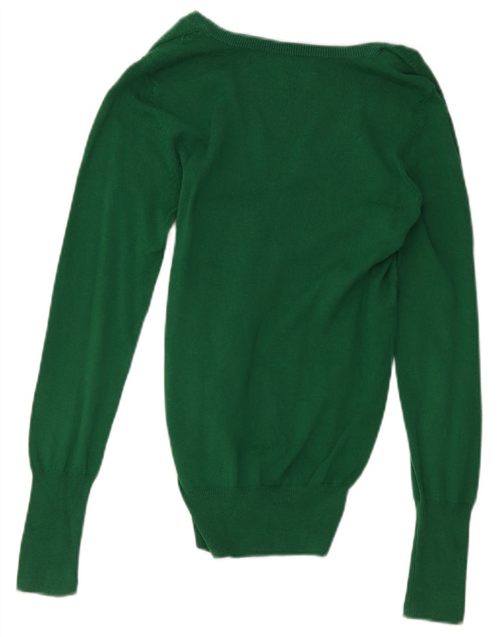 Suéter feminino Zara com decote em V Reino Unido 14 grande verde