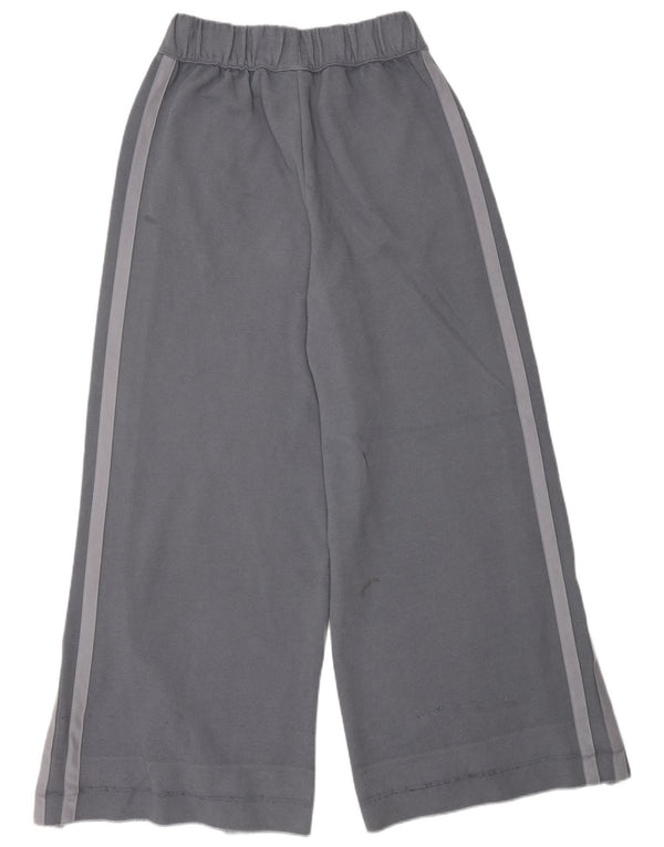 Adidas feminino calças de treino de perna larga joggers reino unido 12 algodão cinza médio