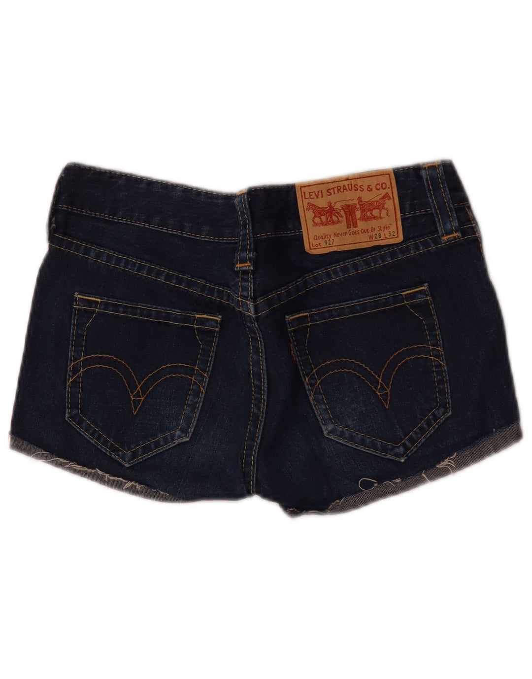 Shorts jeans feminino Levi's 927 W28 médio azul marinho
