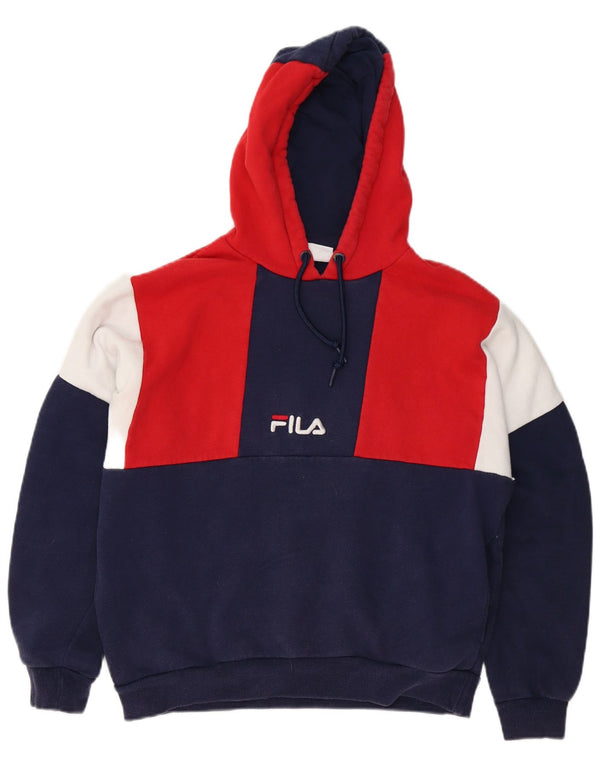 Fila Womens Oversized Hoodie Jumper UK 10 Pequeno Colorblock Multicolorido