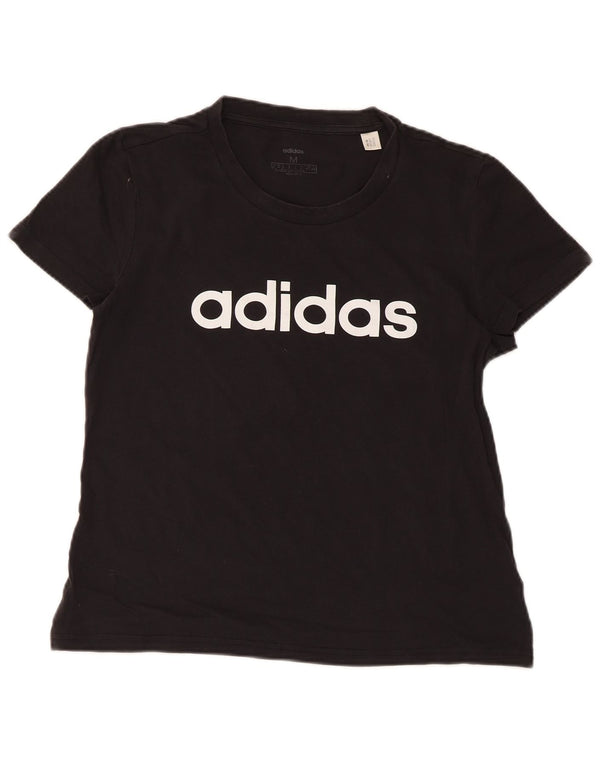Camiseta feminina Adidas com estampa de manga curta Top UK 12 Médio Preto