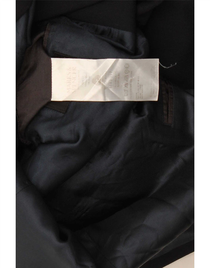 Jaqueta blazer masculina Marks & Spencer com peito duplo Reino Unido 46 XL azul marinho