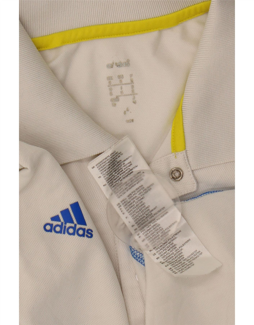 ADIDAS Mens Climalite Polo Shirt Pequeno Poliéster Branco