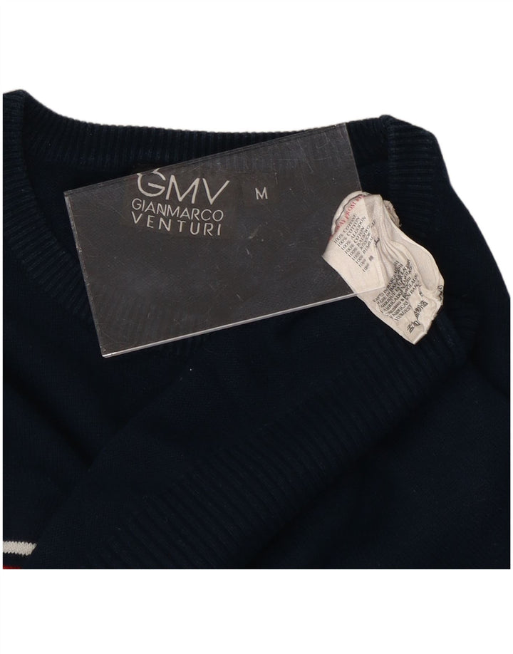 Suéter feminino GIAN MARCO VENTURI com gola redonda Reino Unido 14 azul marinho médio