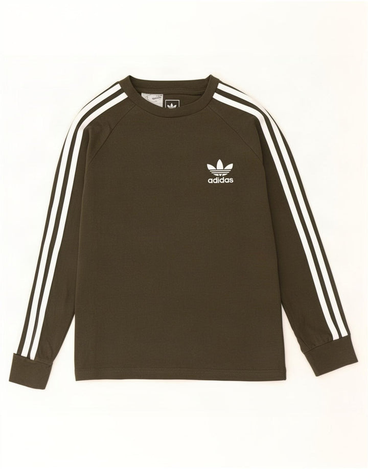 Adidas Meninos Top Manga Comprida 9-10 Anos Algodão Cáqui