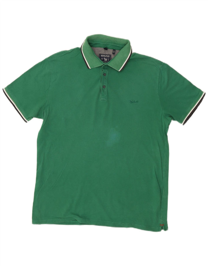 Camisa polo masculina WOOLRICH grande algodão verde