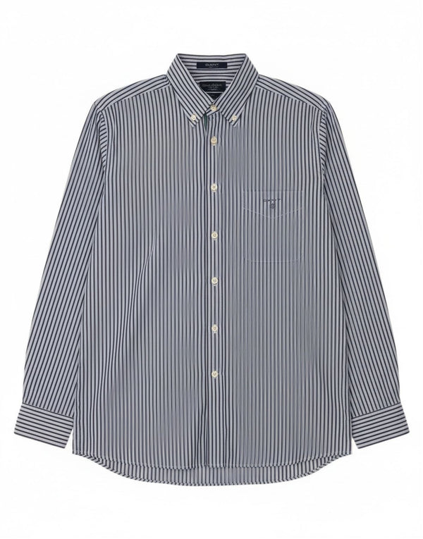 Gant Mens Regular Fit Shirt Medium Blue Pinstripe Cotton