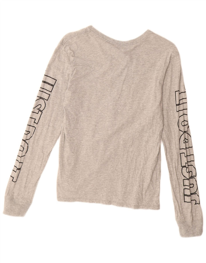 Top gráfico feminino Nike Athletic Cut manga comprida UK 10 pequeno cinza manchado