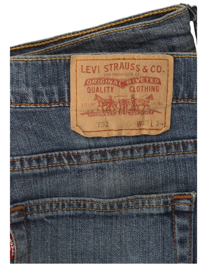 Levi's Masculino 752 Straight Jeans W33 L31 Azul Algodão