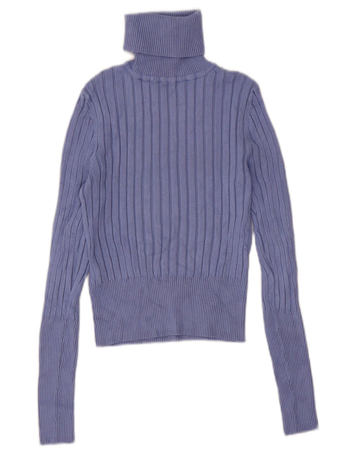 Zara Suéter feminino cropped oversized com gola redonda Reino Unido 12 médio roxo