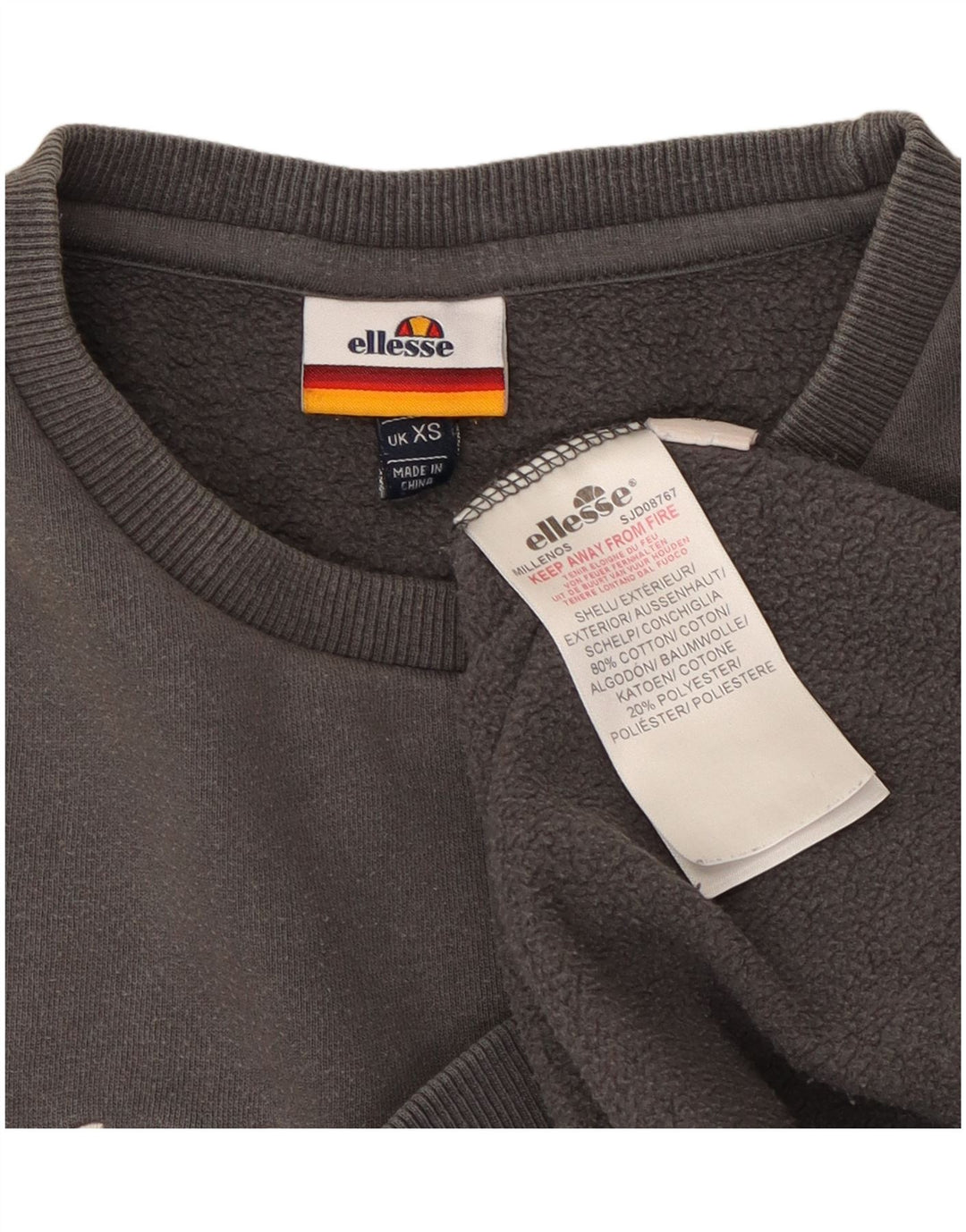 ELLESSE moletom gráfico masculino jumper XS algodão cinza