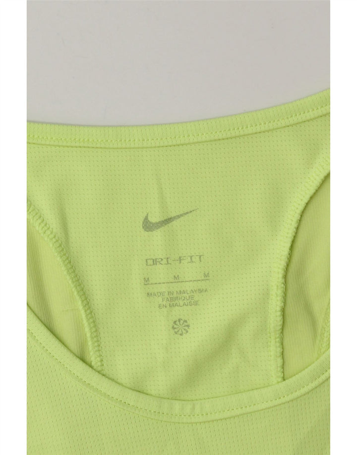 Nike Womens Dri Fit Crop Vest Top UK 12 Médio Verde
