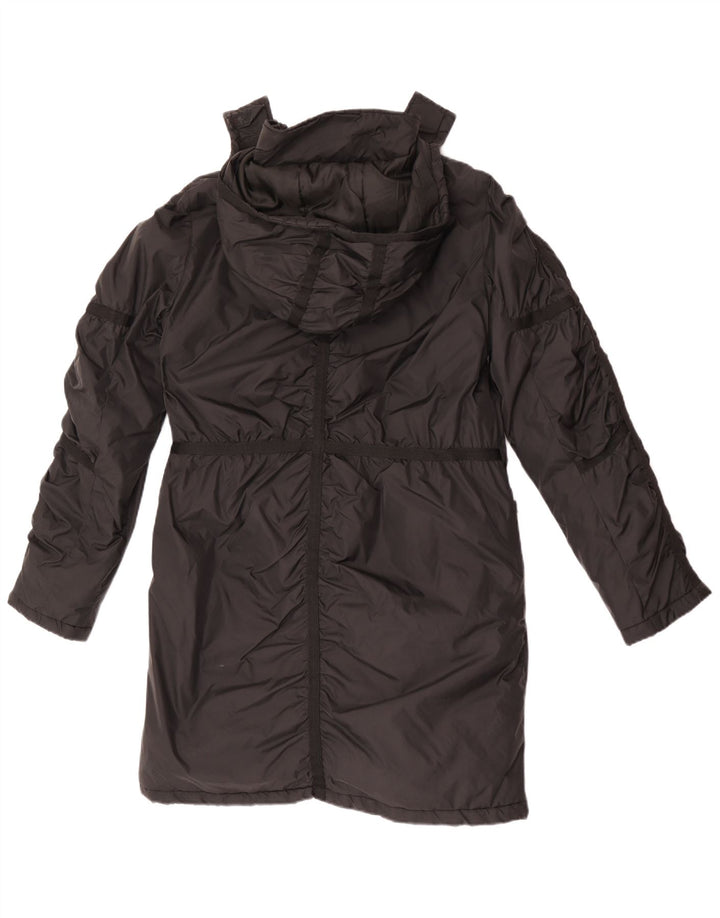 Jaqueta Parka feminina com capuz Guess UK 14 nylon preto médio