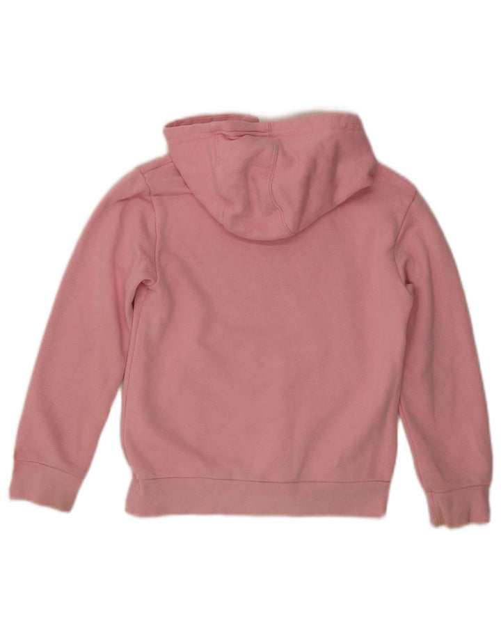 ADIDAS Girls Graphic Hoodie Jumper 7-8 Years Pink Cotton Vintage Adidas and Second-Hand Adidas from Messina Hembry 