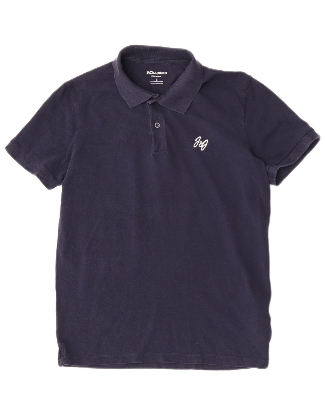 Camisa polo masculina Jack & Jones pequena algodão azul marinho