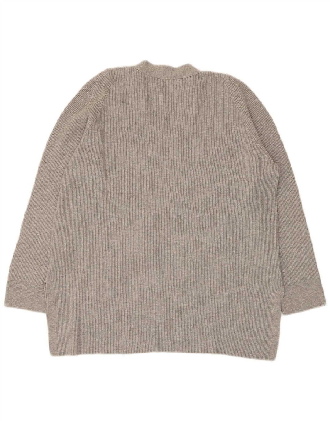 Suéter feminino Marks & Spencer com decote em V Reino Unido 14 grande viscose cinza