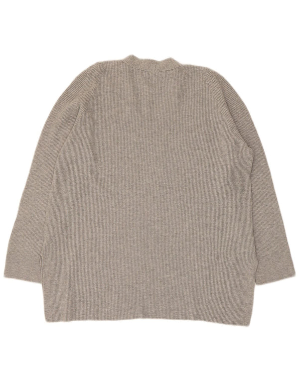 Suéter feminino Marks & Spencer com decote em V Reino Unido 14 grande viscose cinza