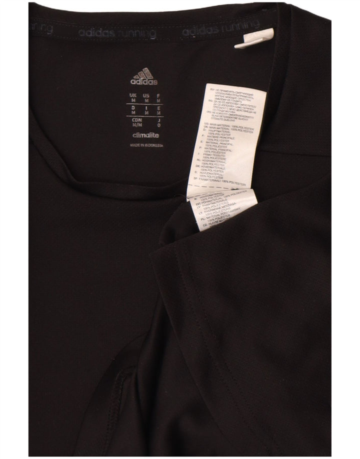 Adidas Mens Climalite Camiseta Top Médio Poliéster Preto