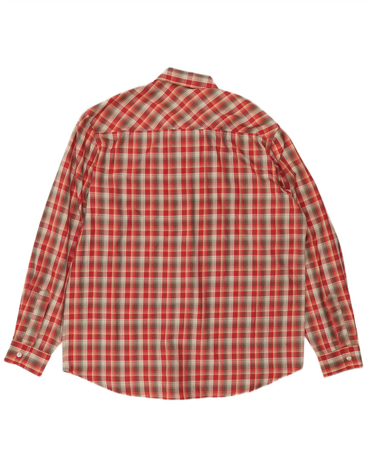 Camisa masculina BAILO 2XL poliéster xadrez vermelho