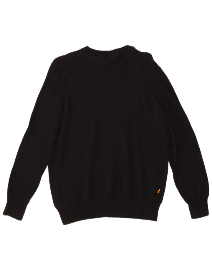 Suéter feminino TIMBERLAND com gola redonda Reino Unido 16 grande lã preta