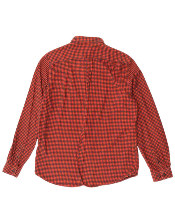 Camisa masculina de flanela Ben Sherman grande algodão houndstooth vermelho