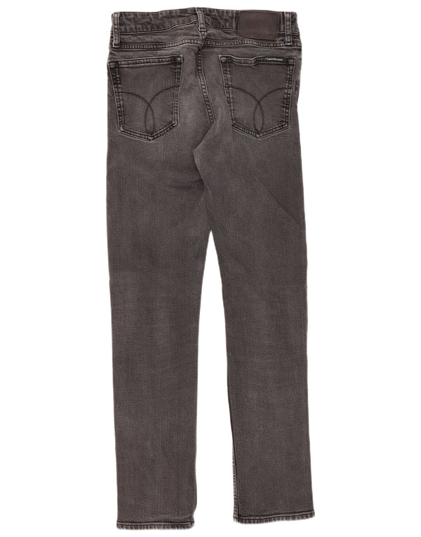 Calça jeans feminina Calvin Klein Slim Fit W28 L30 cinza algodão