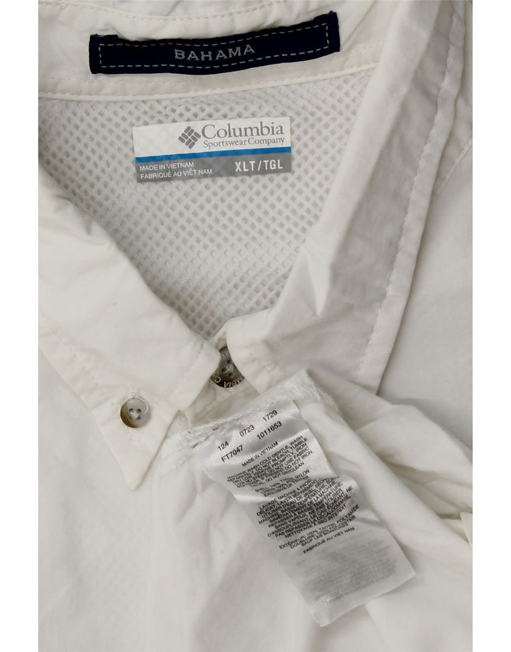 Camisa masculina Columbia de manga curta XL branca poliéster