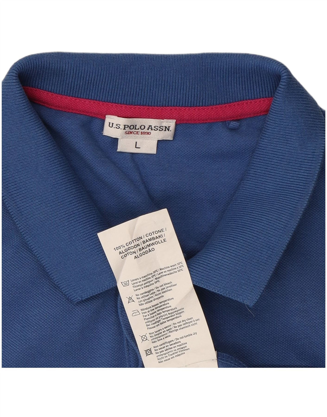 Camisa polo masculina US POLO ASSN grande algodão azul