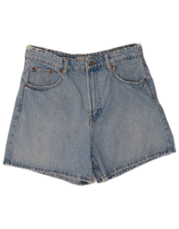 Zara Shorts jeans feminino de cintura alta UE 40 médio W30 algodão azul