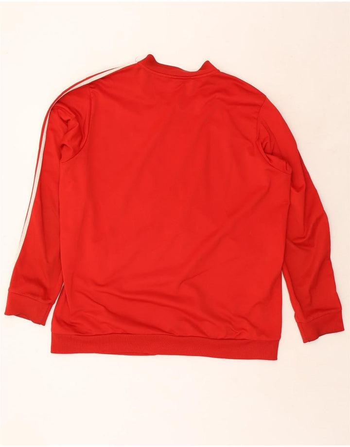 ADIDAS Mens Tracksuit Top Jacket 2XL Poliéster Vermelho