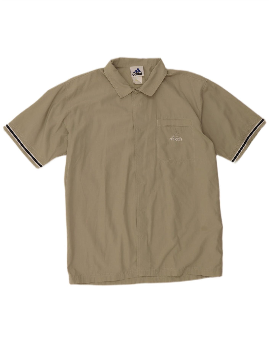 Camisa masculina de manga curta ADIDAS UK 38/40 médio cáqui poliéster