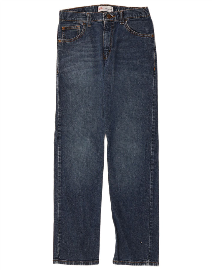 Wrangler Boys Straight Jeans 13-14 Anos W26 L27 Azul Algodão