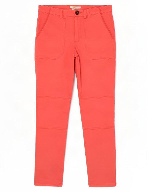 Calça Chino Feminina Boden Slim UK 8 Pequena W28 L28 Algodão Vermelho