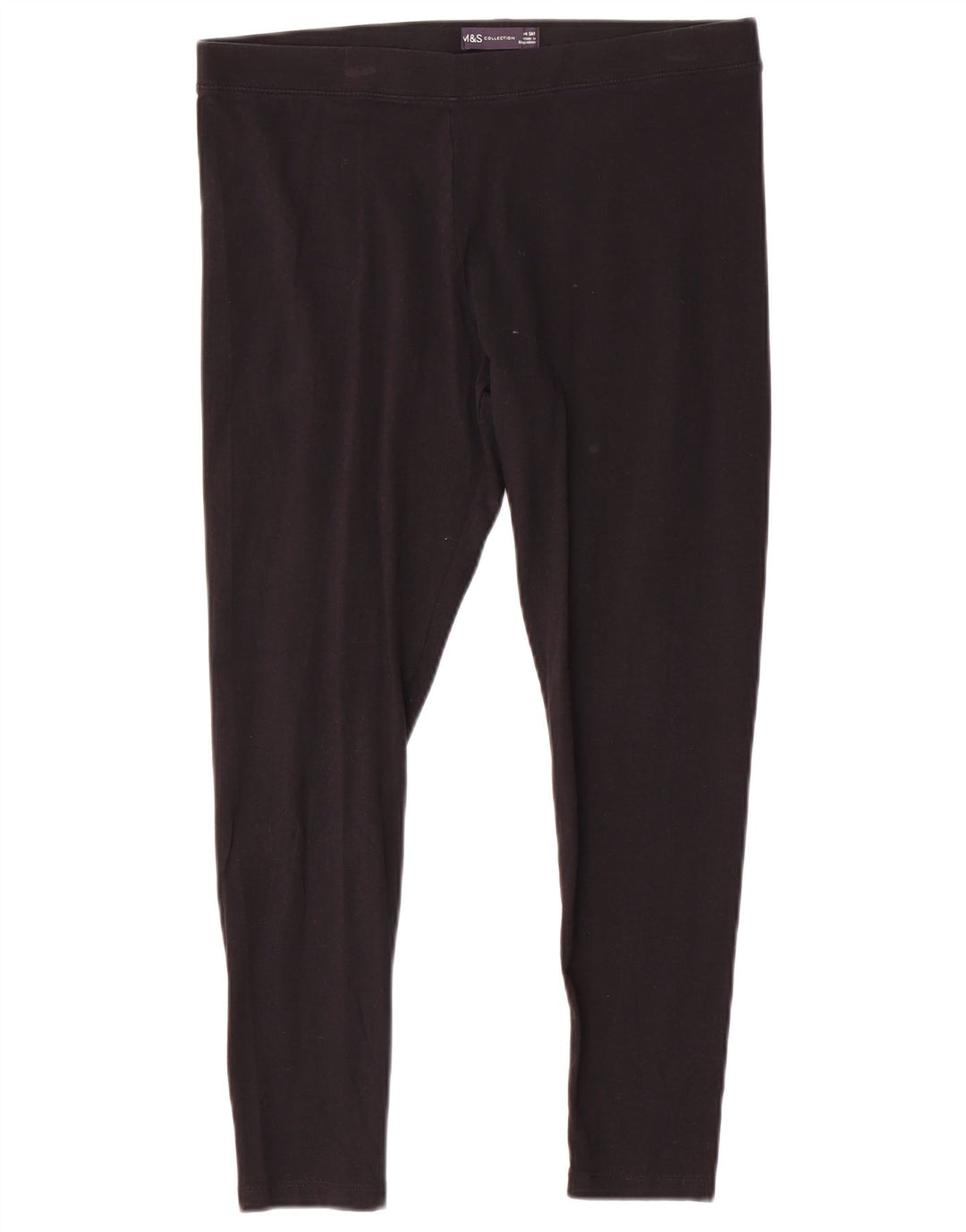 Leggings femininas Marks & Spencer Reino Unido 14 grande algodão preto