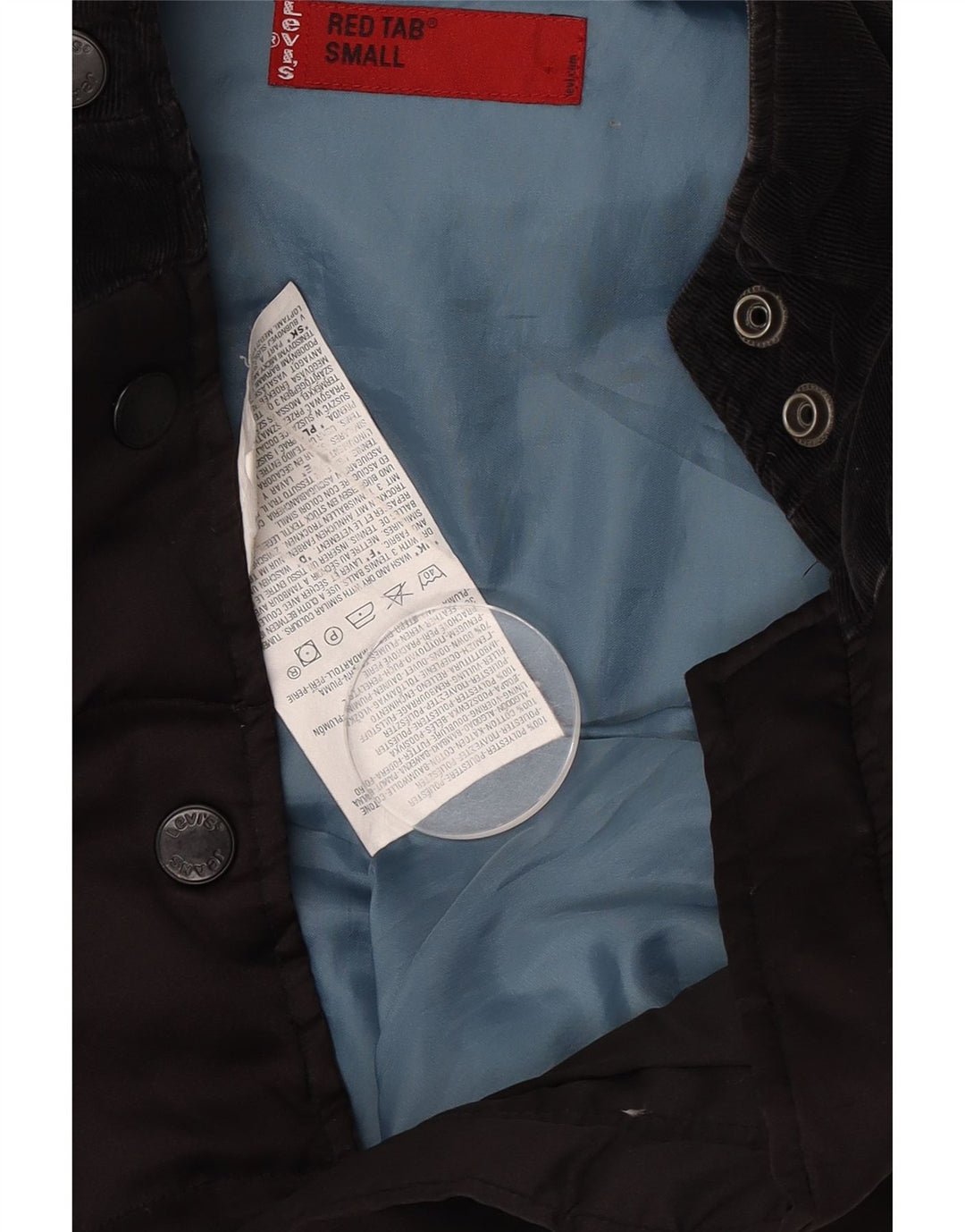 Colete acolchoado feminino Levi's UK 10 pequeno poliéster preto