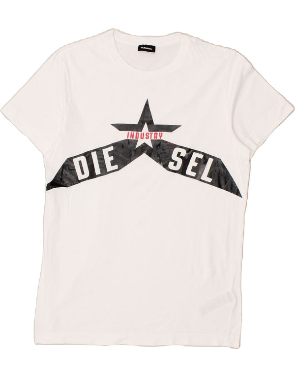 Camiseta gráfica DIESEL Boys 13-14 anos algodão branco