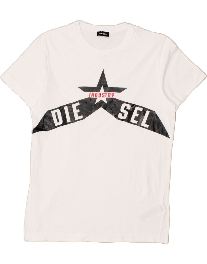 Camiseta gráfica DIESEL Boys 13-14 anos algodão branco