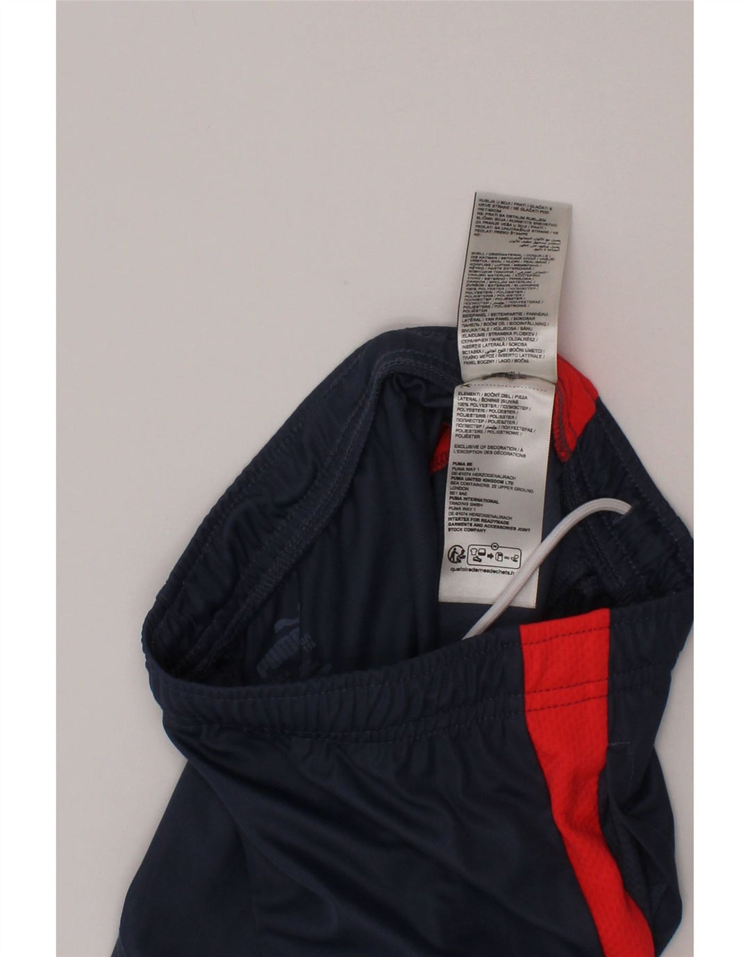 Shorts esportivos Puma meninos 5-6 anos azul marinho colorblock poliéster