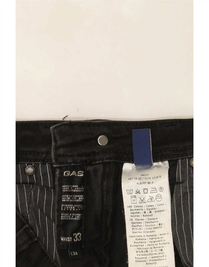 Gas Womens Albert Slim Jeans W33 L28 Algodão Preto