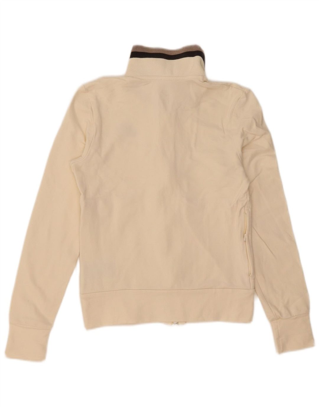 Nike Womens Tracksuit Top Jacket UK 8/10 Pequeno Algodão Branco
