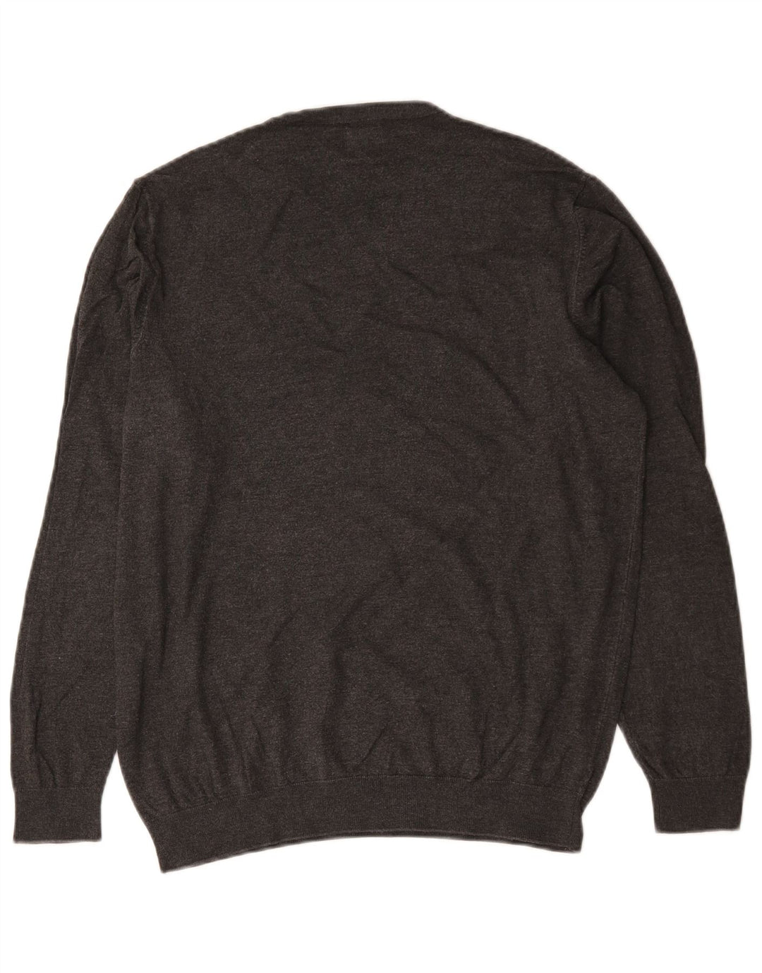 Suéter feminino Zara com gola redonda e viscose manchada cinza médio UK 14