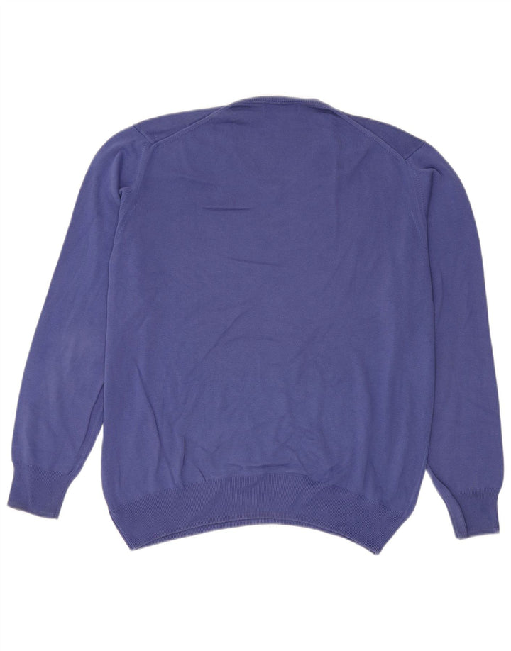 Zara Suéter masculino com decote em V XL azul