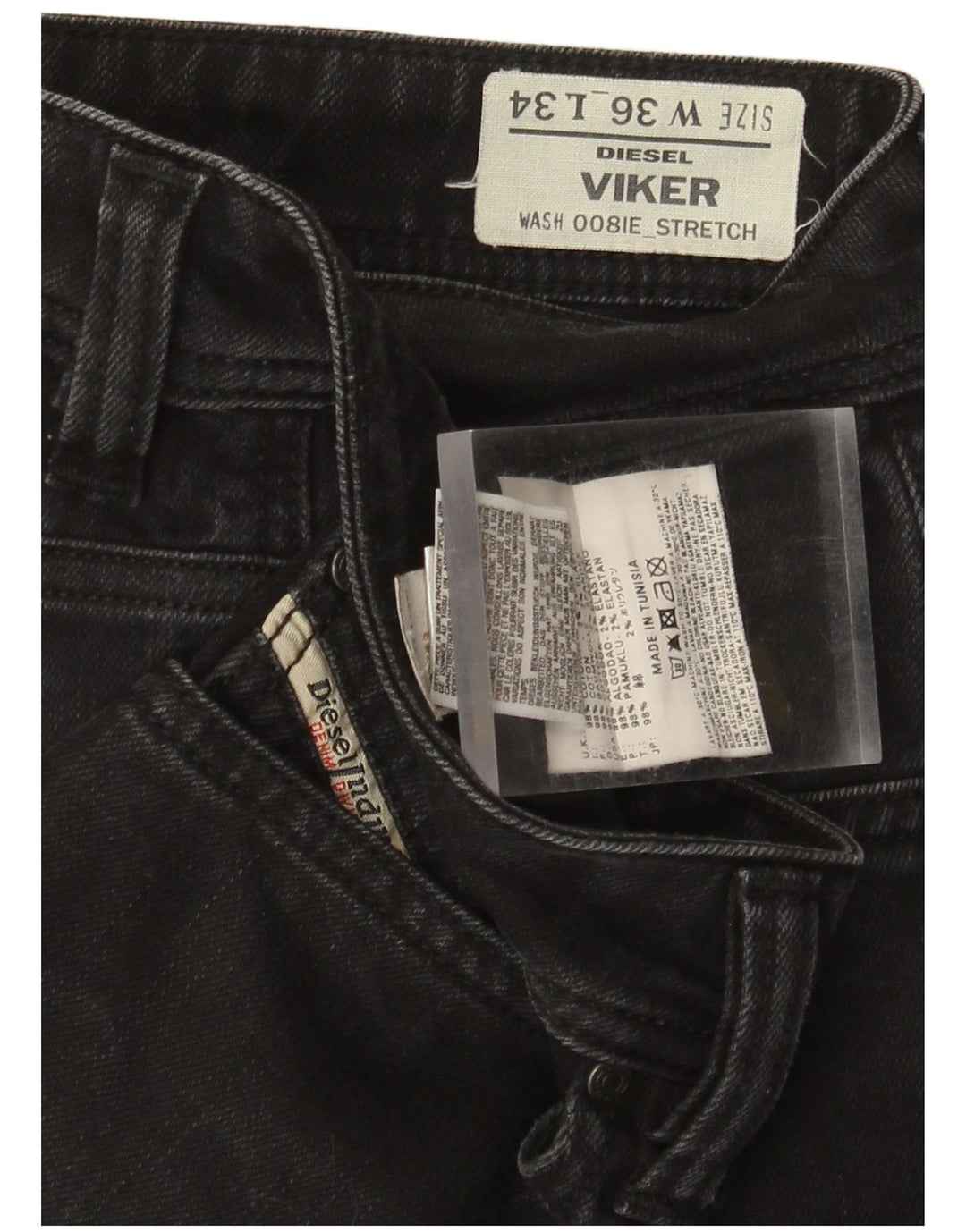 Diesel Masculino Viker Slim Jeans W36 L29 Algodão Preto