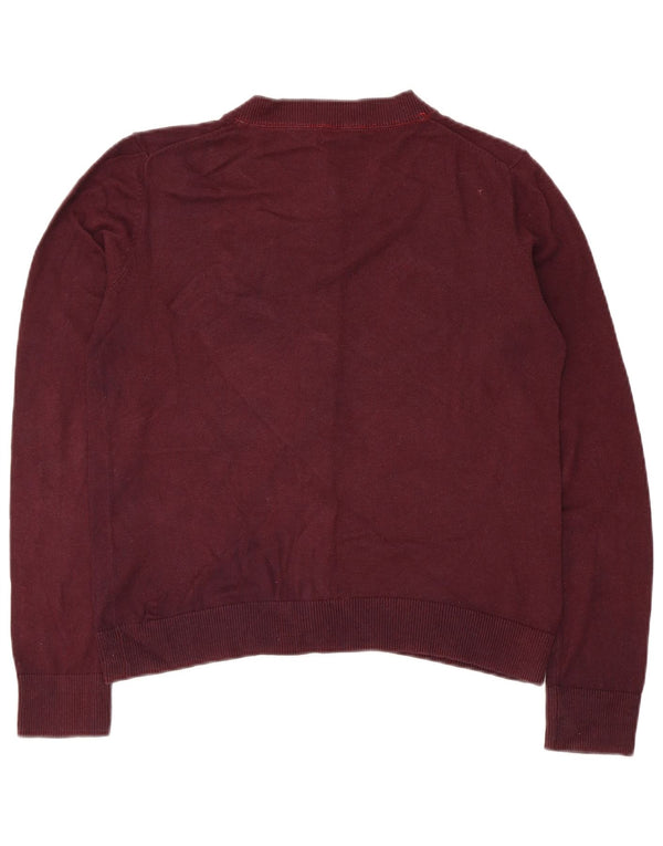 Suéter Cardigan Feminino Crew Clothing UK 10 Pequeno Borgonha Viscose