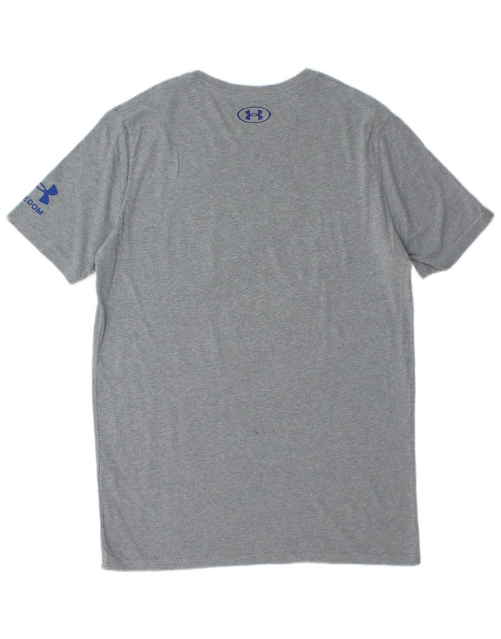 Under Armour Camiseta masculina gráfica top pequeno algodão manchado cinza