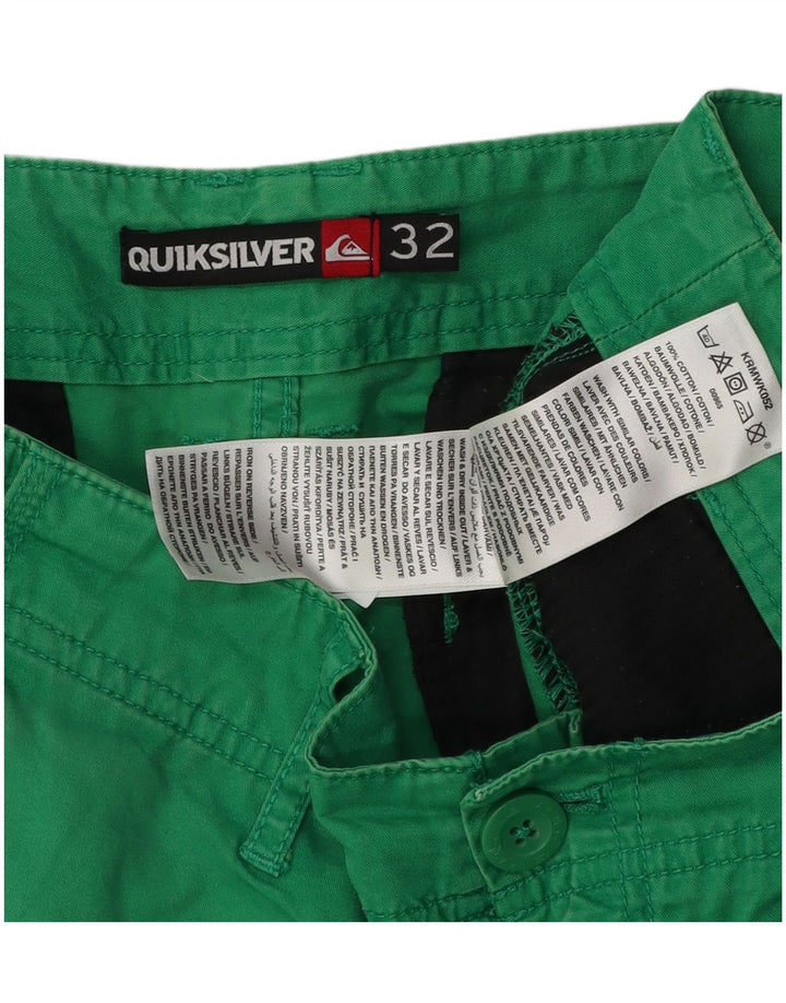 Quiksilver Mens Chino Shorts W32 Algodão Verde Médio