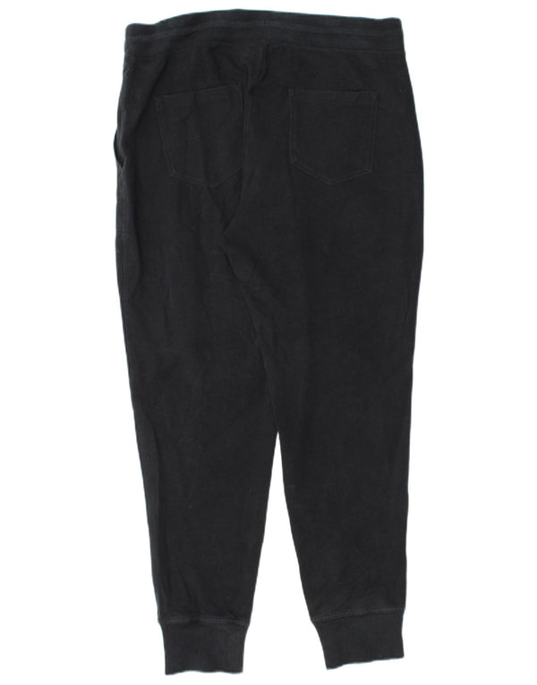 Calça de treino feminina L.L.BEAN Joggers UK 14 algodão preto médio