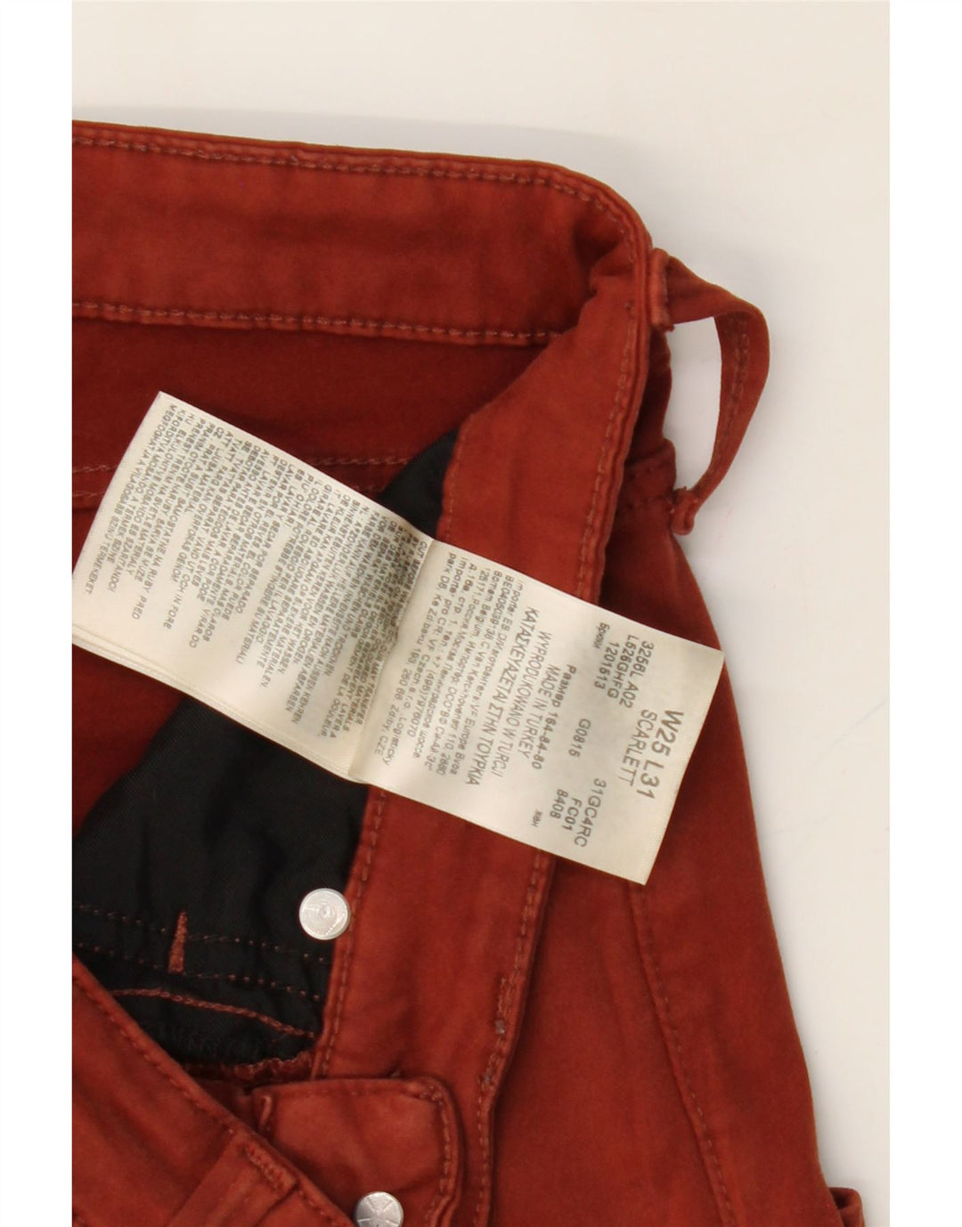 LEE Womens Scarlett Slim Casual Trousers W25 L31  Maroon Cotton Vintage Lee and Second-Hand Lee from Messina Hembry 